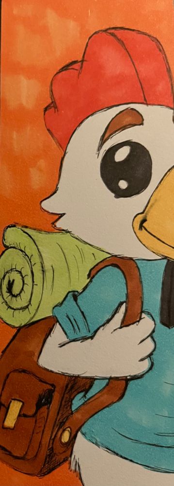 An anthropomorphic chicken from the game PaperKlay.