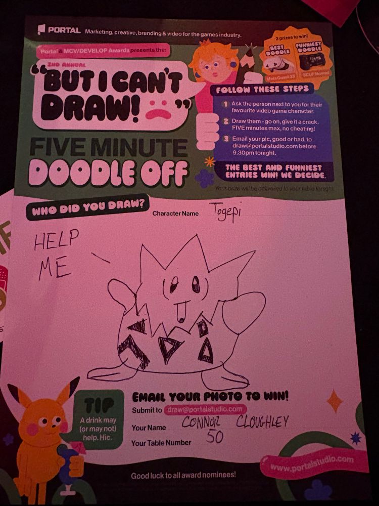 A shoddy drawing of Togepi