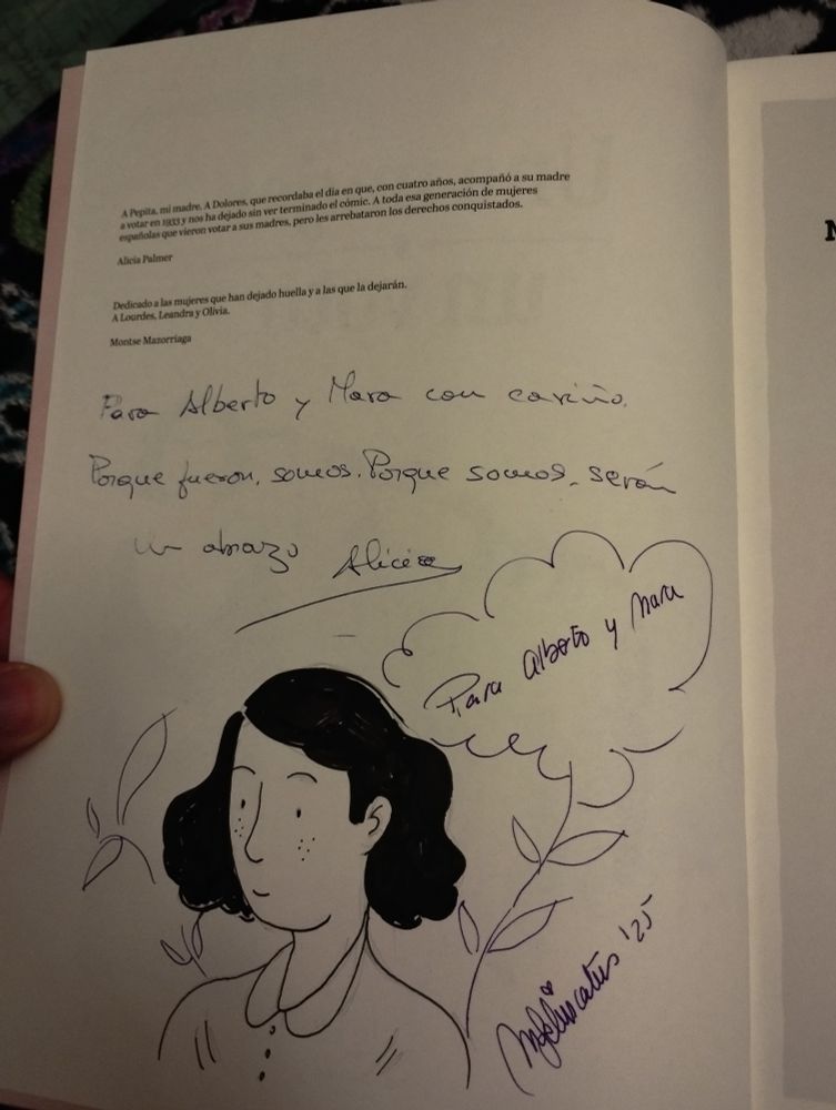 Dedicatorias en el interior del tebeo