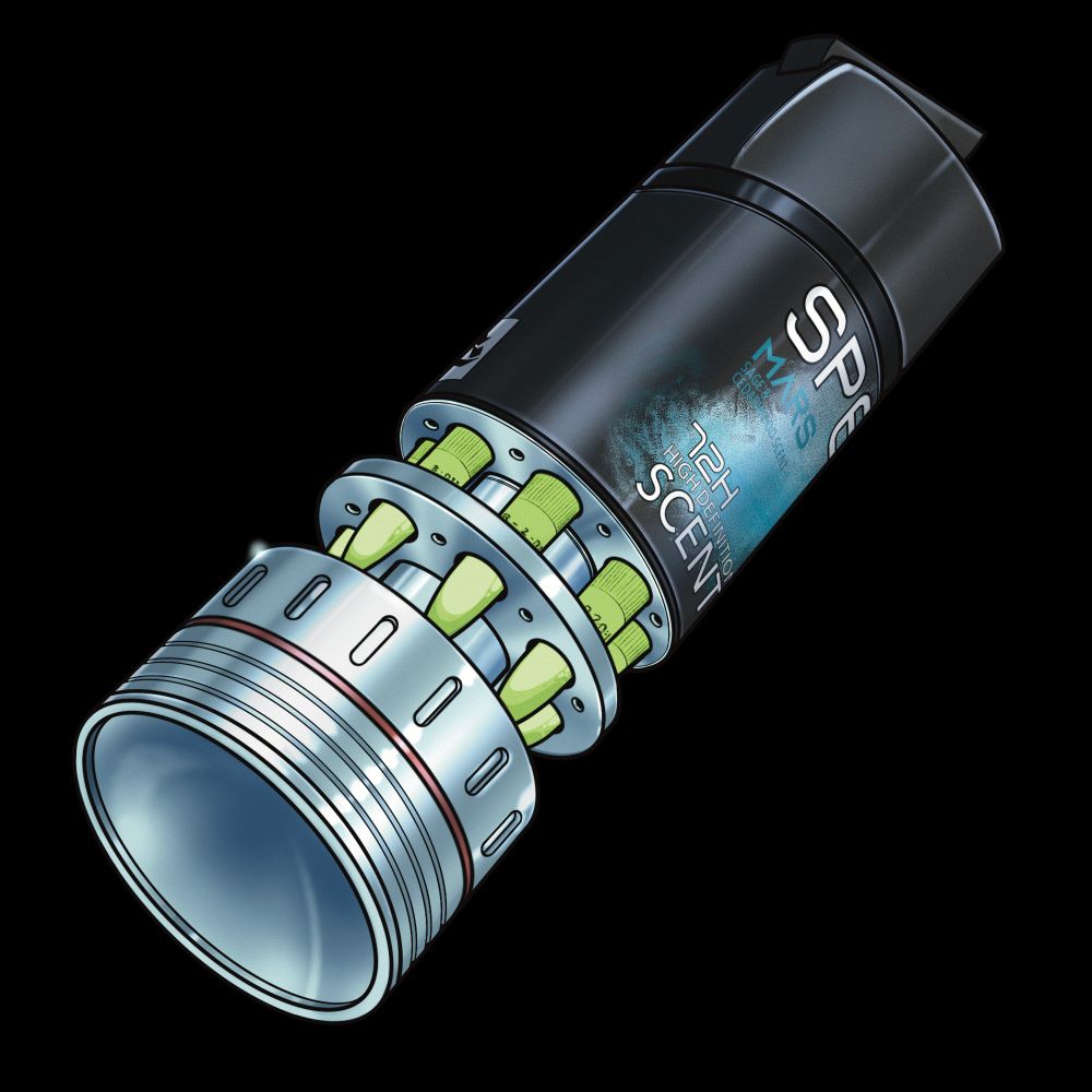 An homage to 1993's Jurrasic Park, this is a riff on the shaving cream can used to sneak dino DNA out of the park.