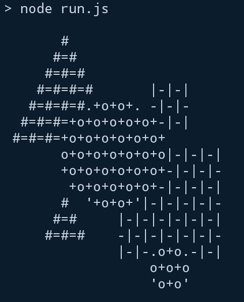 ASCII drawing of different shapes with textures.