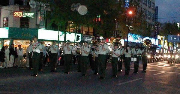 Eighth United States Army Band on parade in the Chonju Film Festival Parade, Chonju, ROK, 2001.