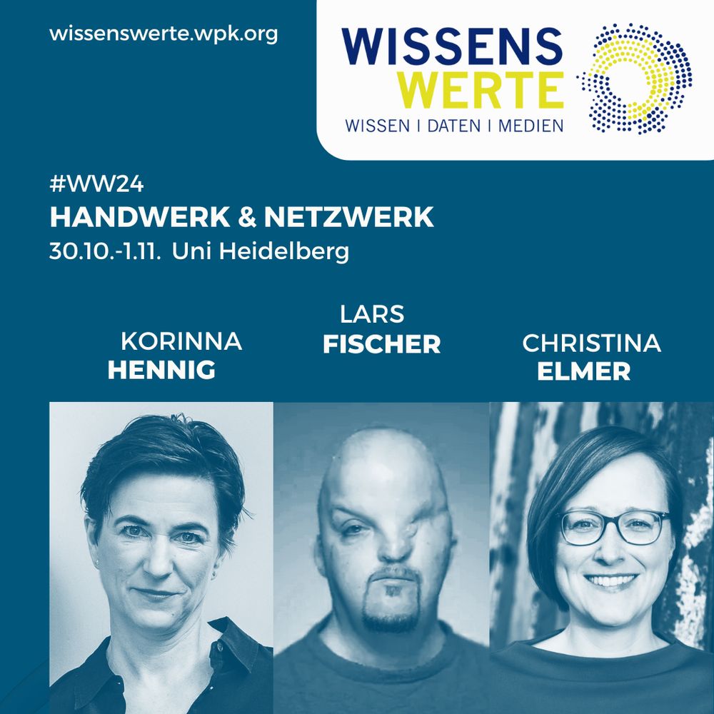 Die WISSENSWERTE - Konferenz für Wissenschaftsjournalismus - findet vom 30.10. bis 1.11. in Heidelberg statt. Drei Session-PanelistInnen sind zu sehen: Korinna Hennig von NDR Info, Lars Fischer von Spektrum der Wissenschaft und Christina Elmer von der Technischen Universität Dortmund