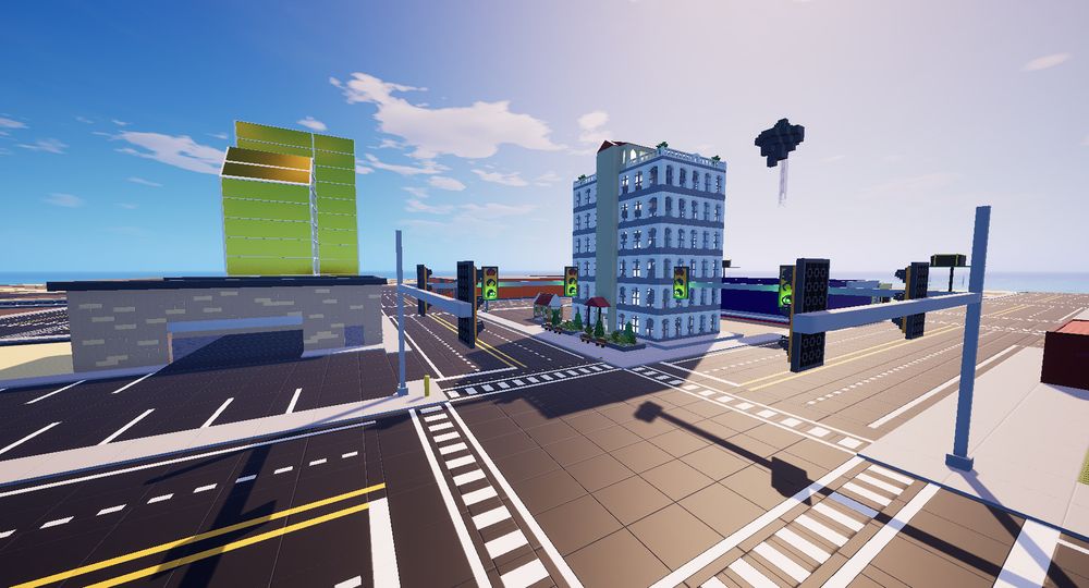 A picture of a city me and my friends were creating during the original demo during Steam's nextfest