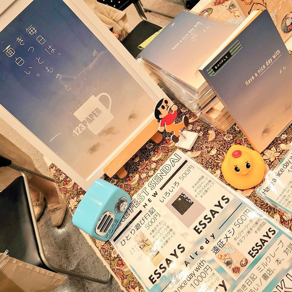 ZINEフェス仙台。机の上の様子。