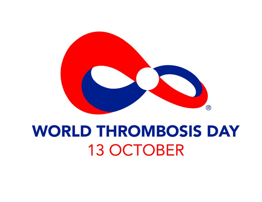 An image of the red and blue logo for World Thrombosis Day on the 13 October 2025.