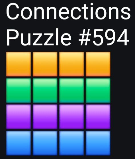 Screenshot of today's completed NYT Connections game, puzzle # 594.