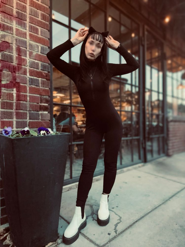 Woman dressed as a cat