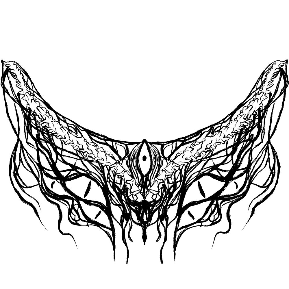 Sketch of a tattoo design featuring a grotesque, bloody spine. The vertebrae are exposed, with jagged edges and dripping blood adding a visceral, unsettling effect. The design emphasizes anatomical realism with a macabre, horror-inspired twist, blending raw textures with dark, gothic aesthetics. Perfect for fans of body horror and alternative tattoo art