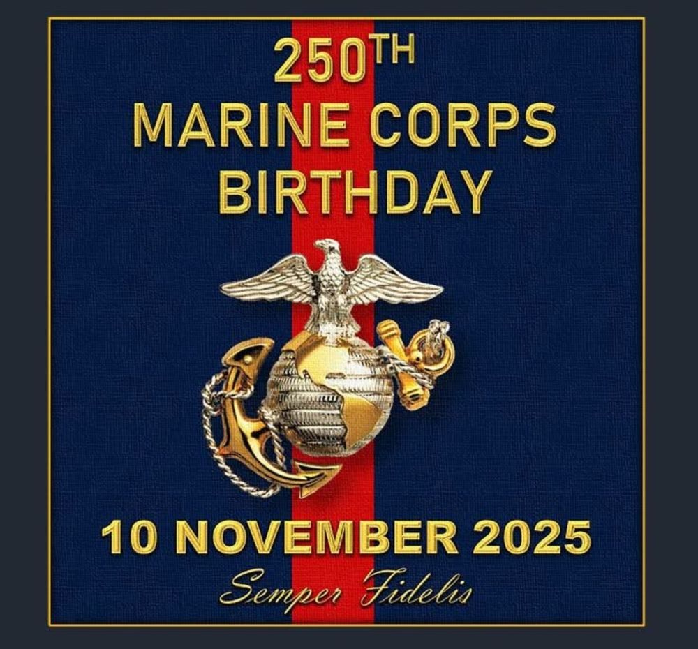 Marine Corp happy birthday wish 250 years old. 