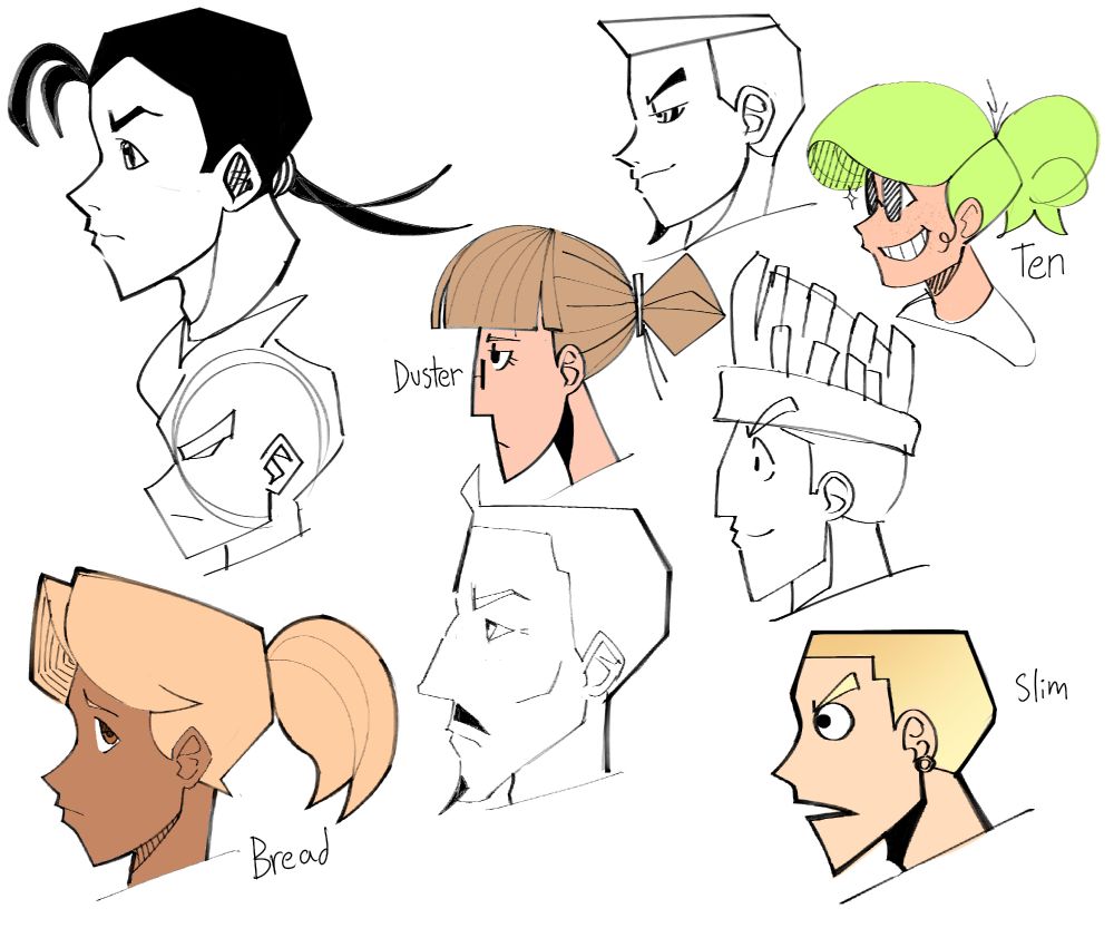 Sketches of random heads.