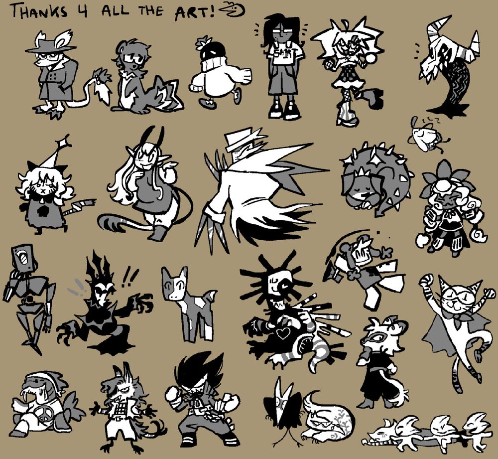 An array of other people's characters ranging from furries to roblox characters to a horse with haunting eyes.