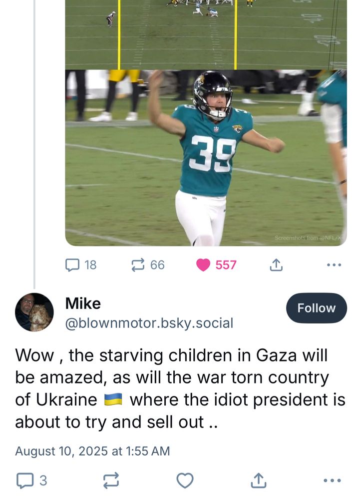 Reply about there being starving kids in Gaza and Ukraine being a war-torn country which the idiot President is about to try and sell out.