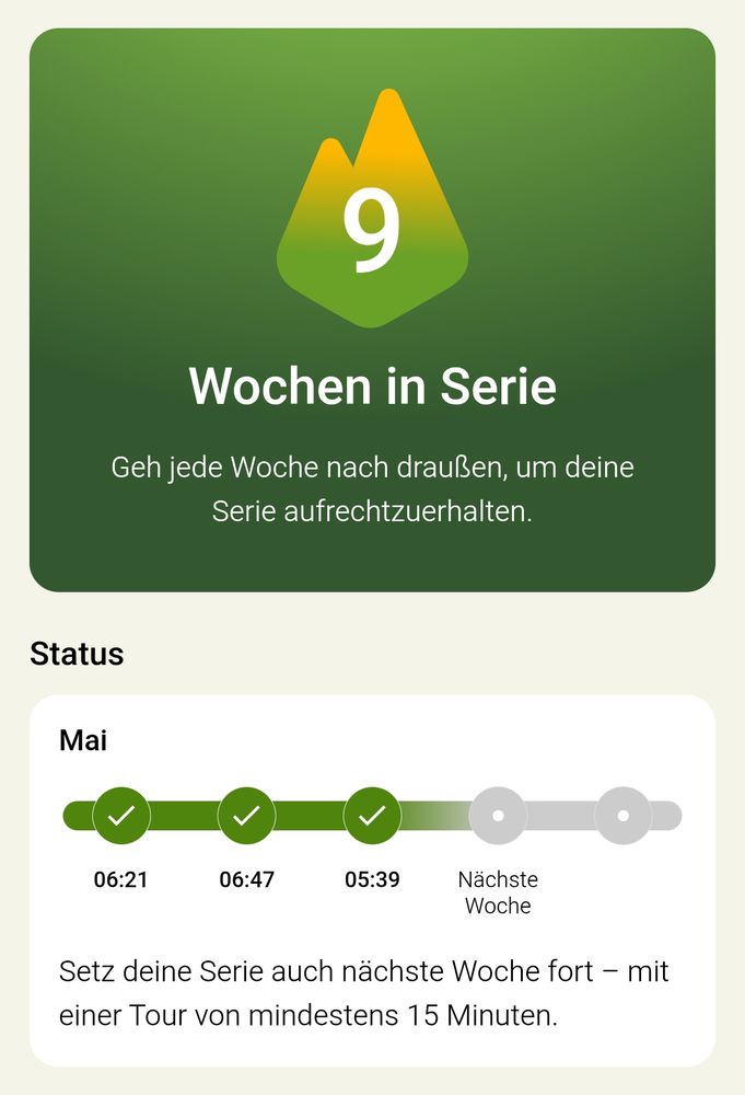 Komoot-Darstellung mit viel Bewegung draußen in den letzten Monaten...