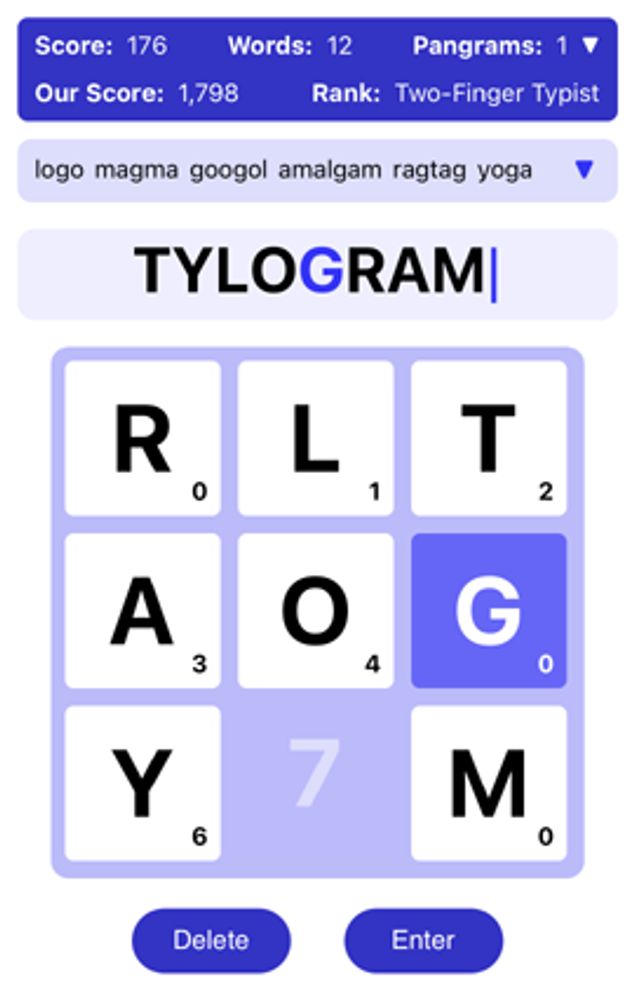 Play TYLOGRAM | The Diabolical Sliding Word Puzzle Challenge