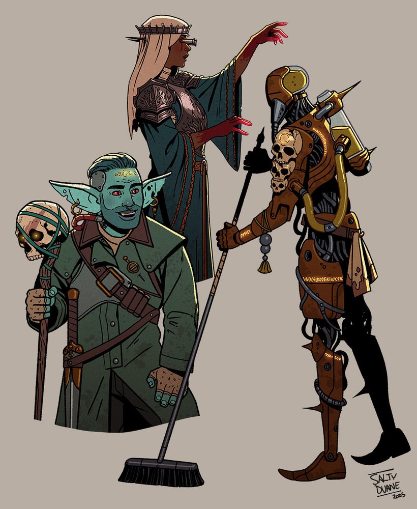 A picture of three Daggerheart NPCs