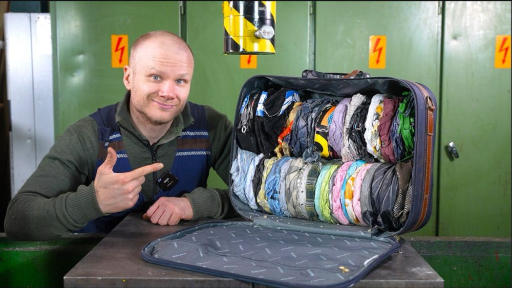 Packing a Suitcase with a 150-Ton Hydraulic Press
