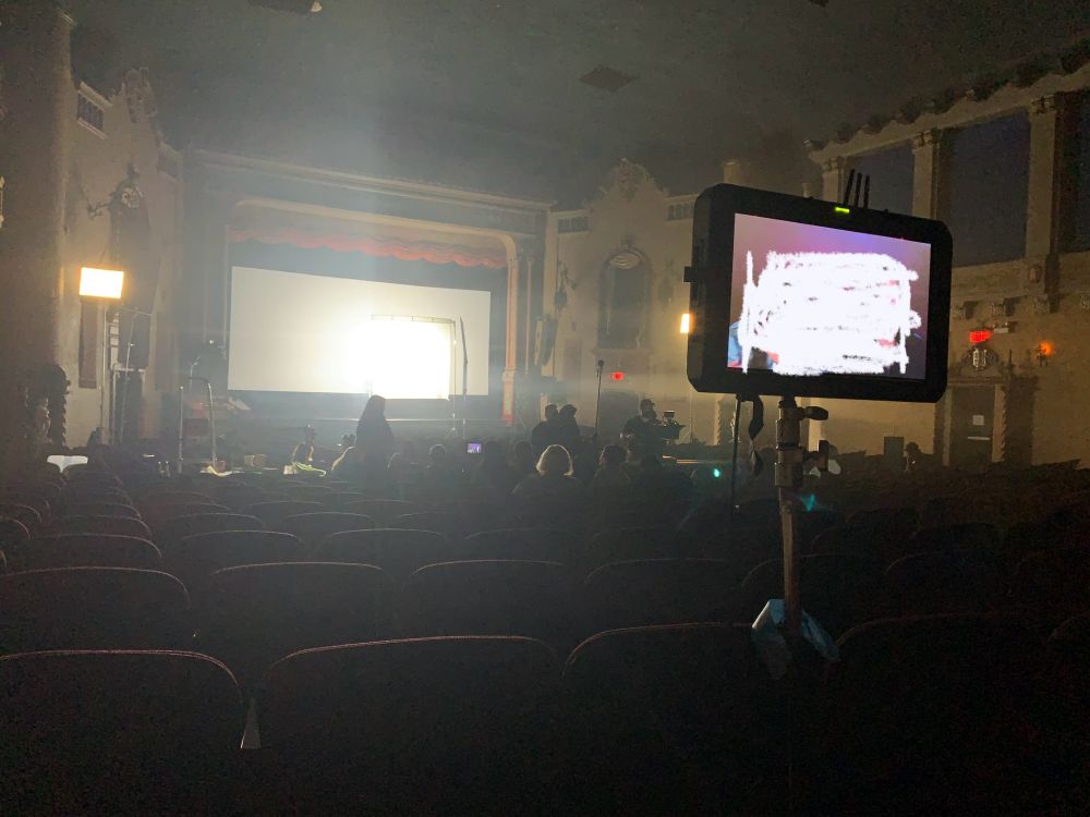 Commercial set inside of the music box theater in Chicago 