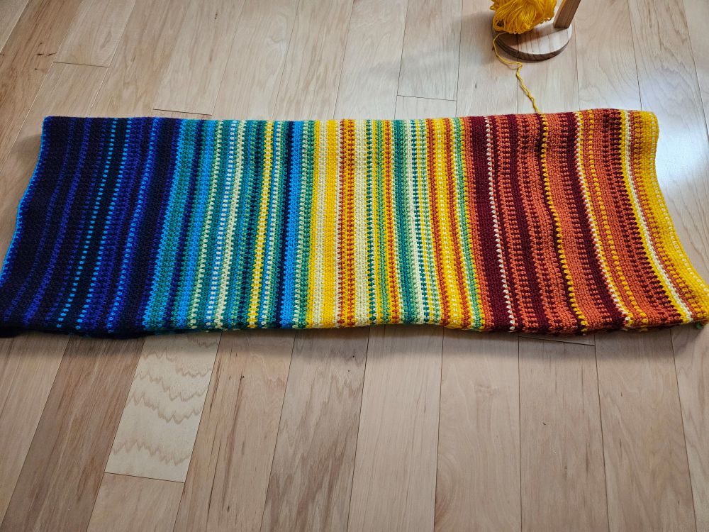 Rainbow crocheted blanket 