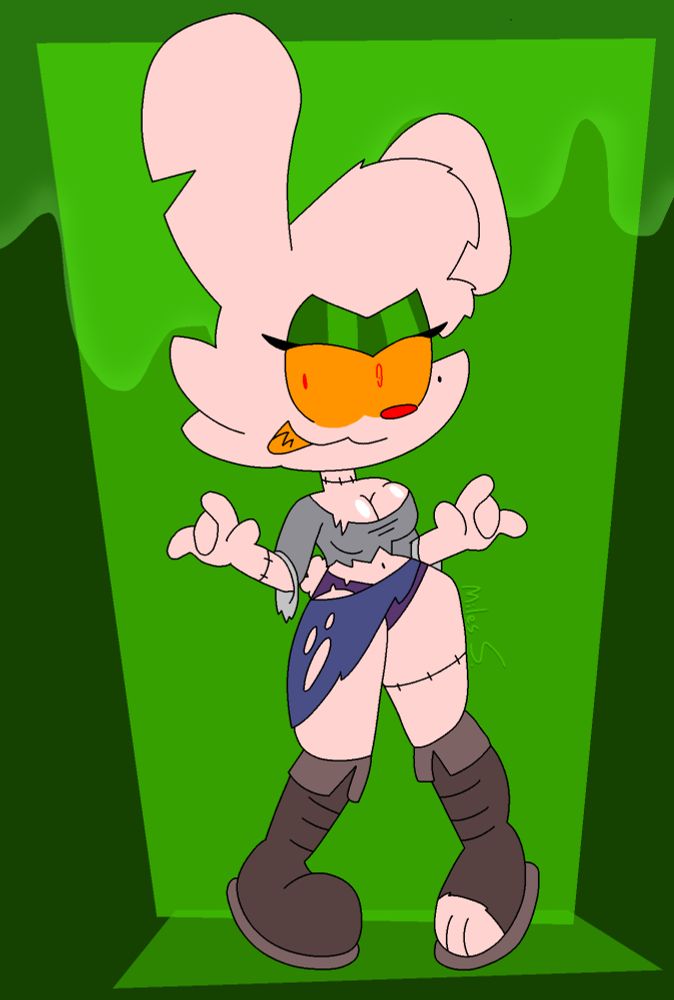 Velvet Vex dressed as a zombie