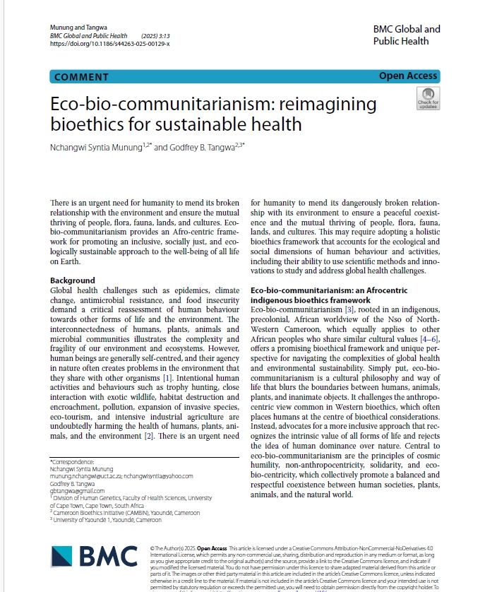 Eco-bio-communitarianism: Reimagining Bioethics for Sustainable Health 