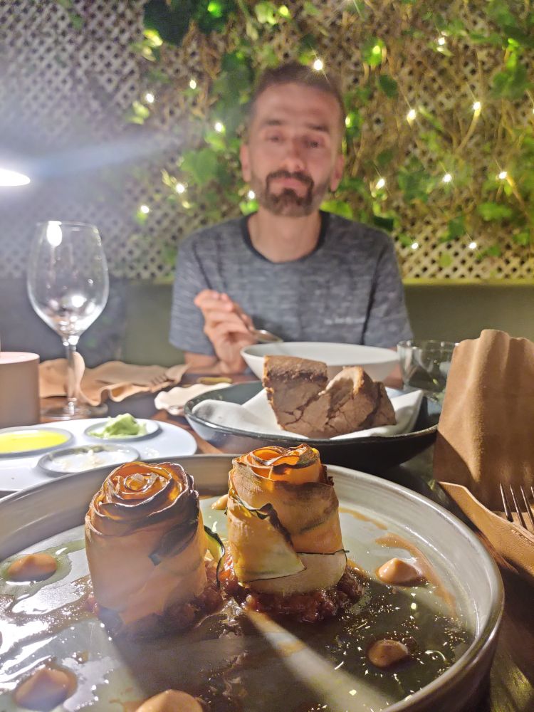 Ronny enjoys the dinner