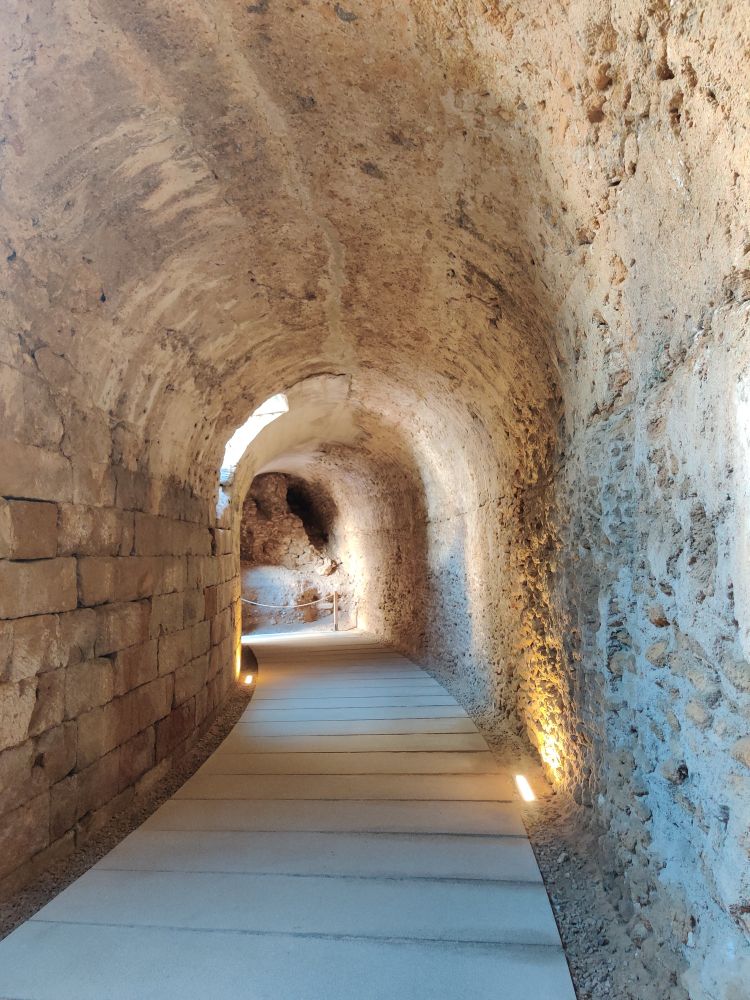 Underground archway tunnel which served as an entrance to the theatre, which held 10,000 people 