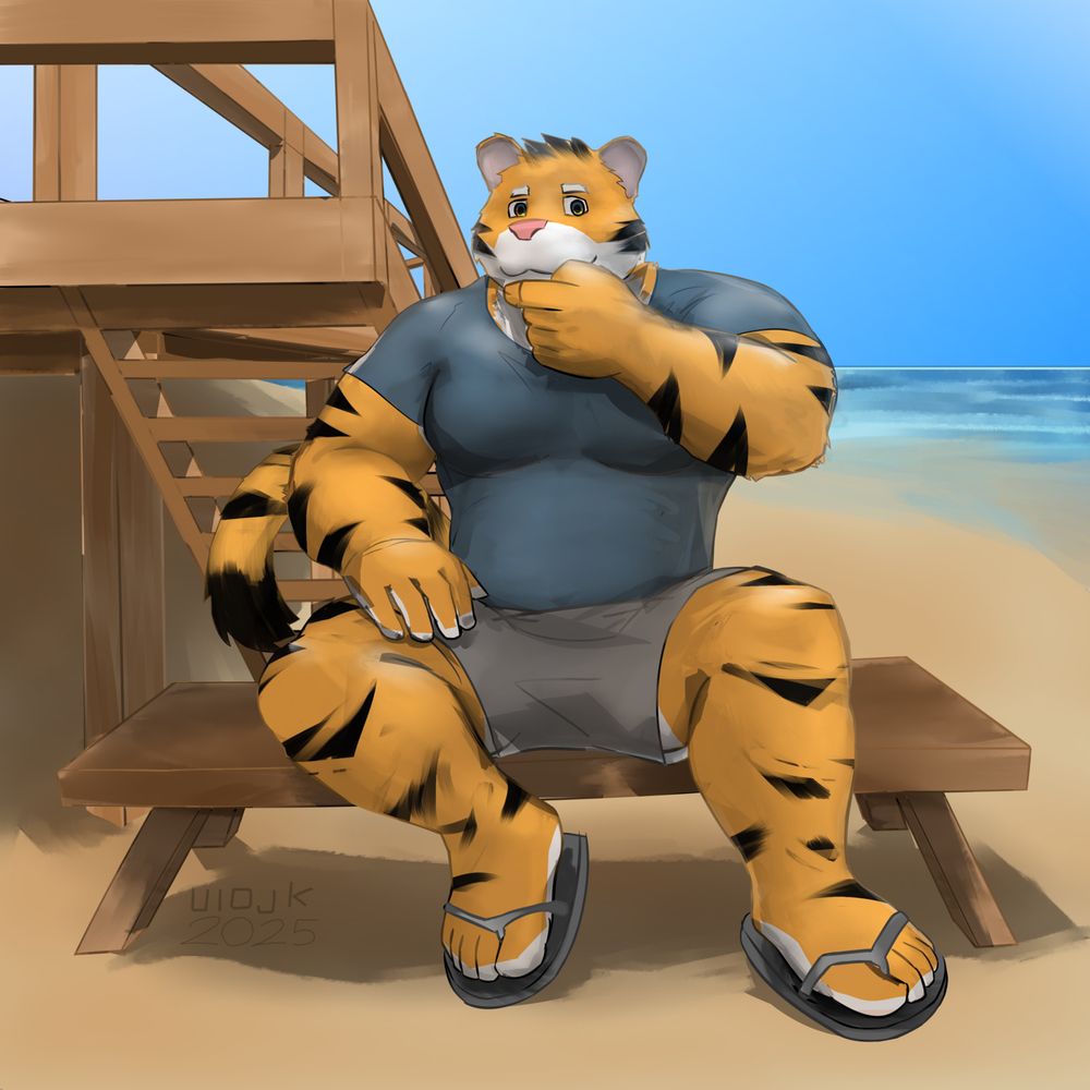tiger at the beach