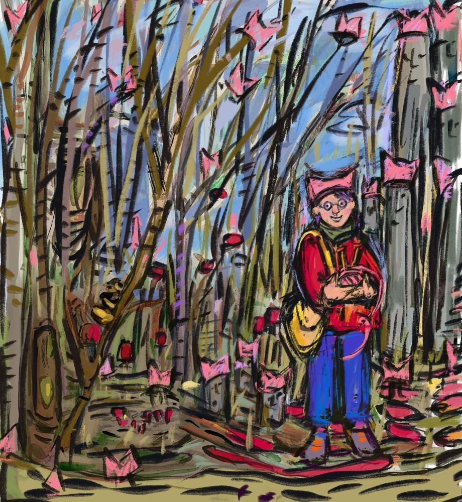 Did you ever wonder where all those pink hats went? They were waiting in the w kids. They found homes near the mushrooms and the snags. They stayed pink, never fading. Ever. Sometimes they rumble, though. Forage and find one. 