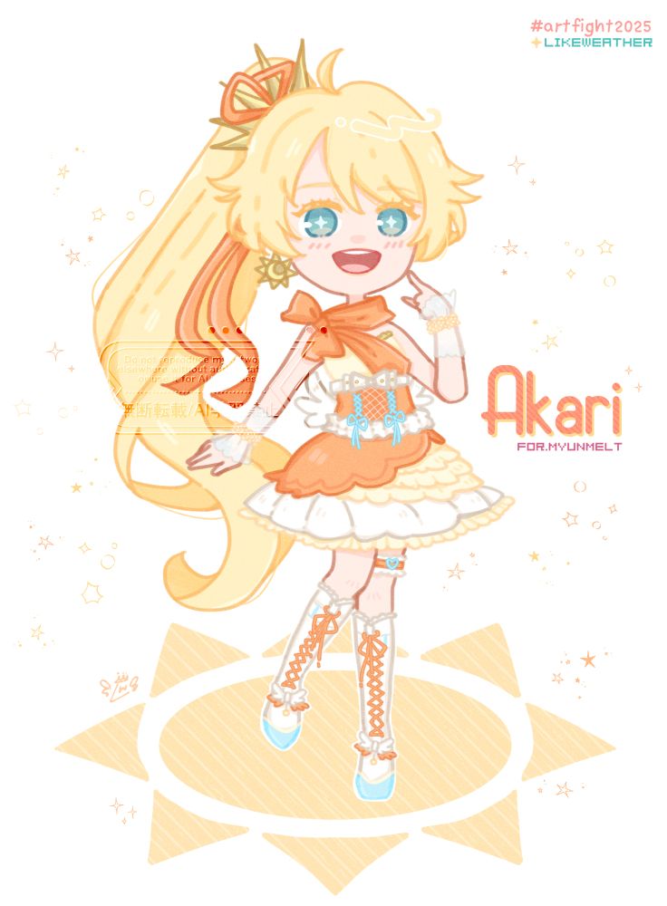 blond hair girl with her idol form.