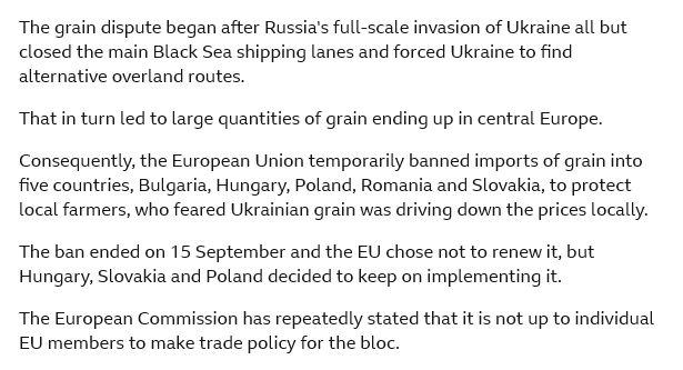 Poland to stop supplying weapons to Ukraine over grain row