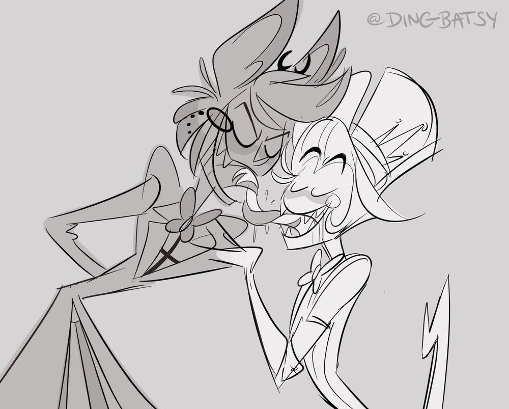 Sloppy tongue battle between Alastor and Lucifer for betti2024hun