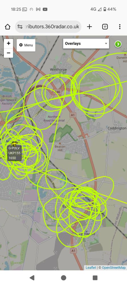 Map of Newark with the path of NPAS which looks like a bowl of spaghetti.