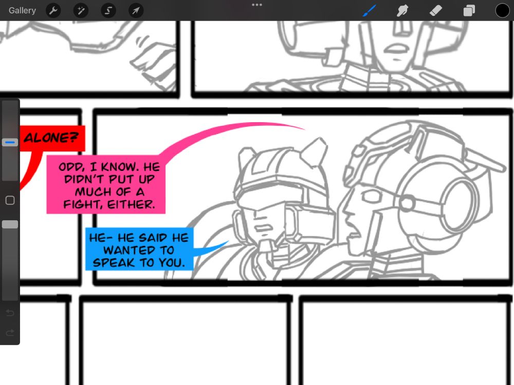 TRANSFORMERS AU SCENE COMIC WIP THAT I PROBABLY WON’T FINISH!?!?!?!?