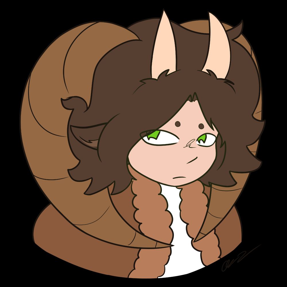 A digital bust drawing of an OC, Kori.
