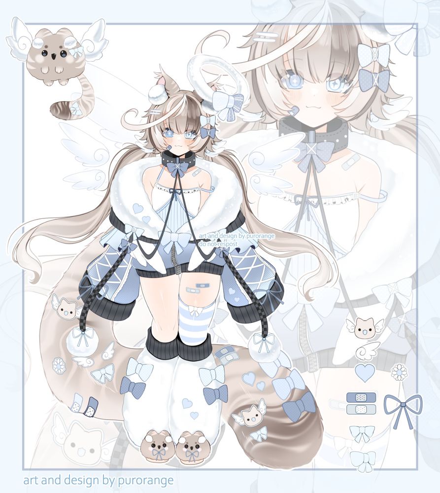 adopt design of a cat girl whos got an angelic theme. 