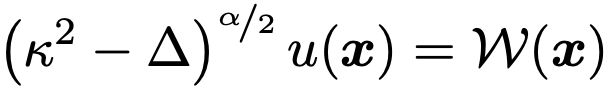 A screenshot of the equation for the Whittle-Matérn stochastic PDE.