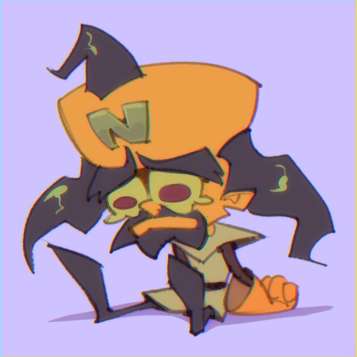 Dr Neo Cortext sitting on the floor and being extremely sad :(