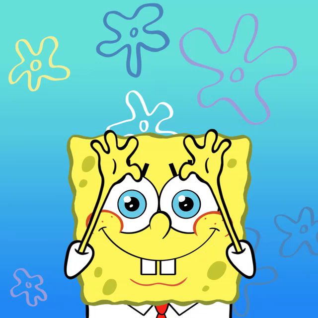 a cartoon drawing of spongebob squarepants covering his face with his hands