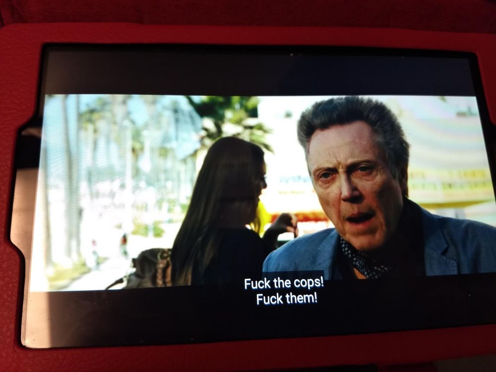 Christopher Walken subtitled saying Fuck the cops! Fuck the!