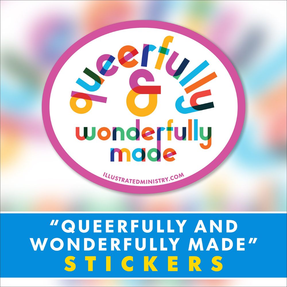 Queerfully and Wonderfully Made sticker design