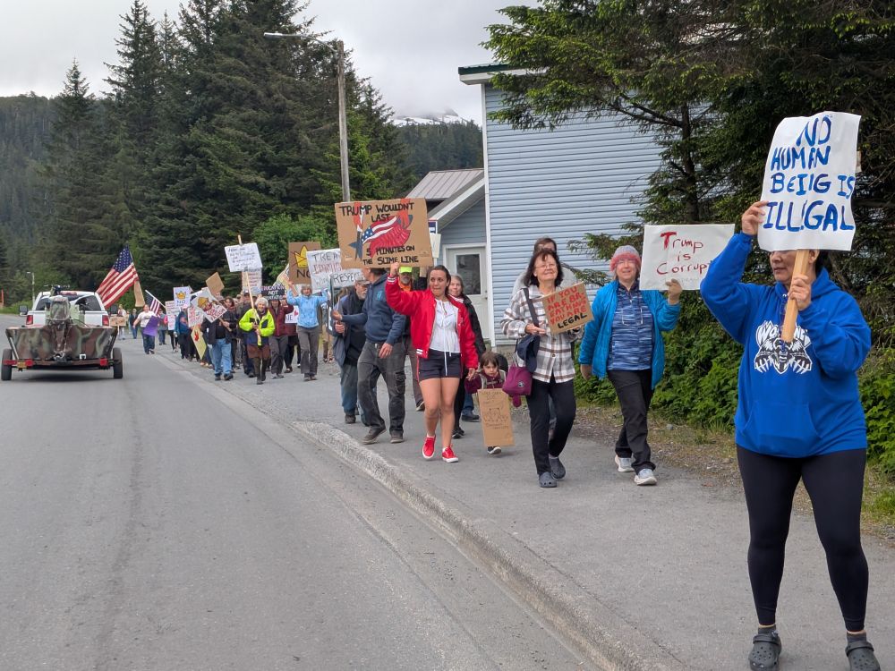 A crowd of 150 people marching in Cordova, AK population 2473.
