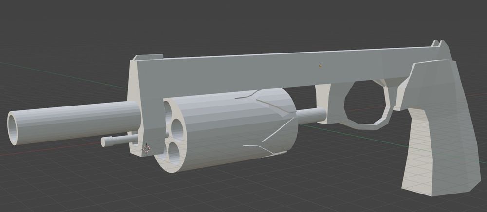 A (silly) recoil-operated shotgun revolver I made to test the simulation system.