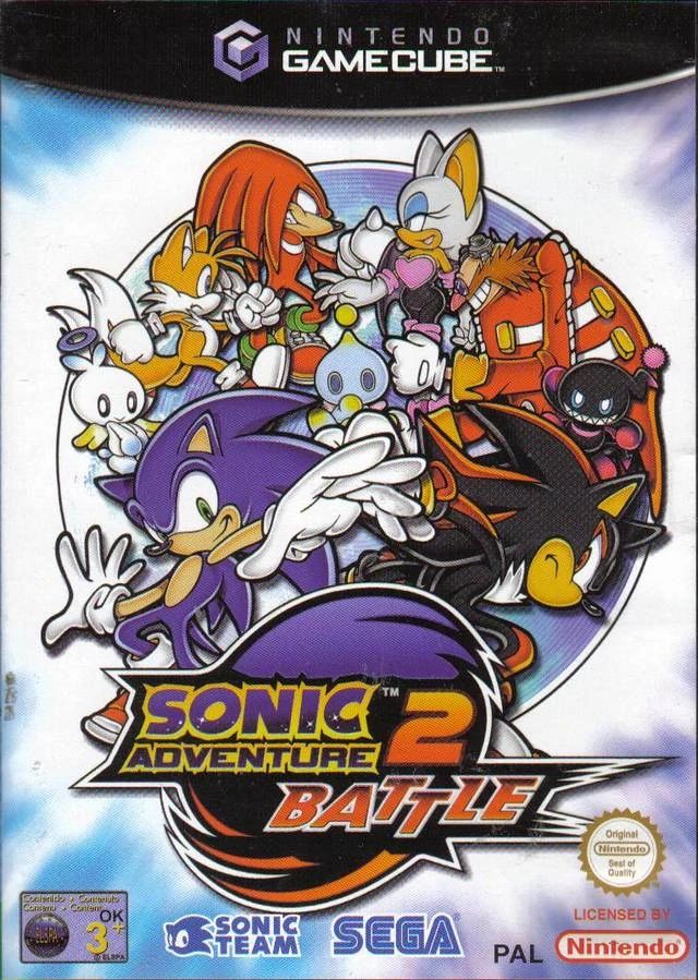 European cover of Sonic Adventure 2: Battle for the Nintendo GameCube.