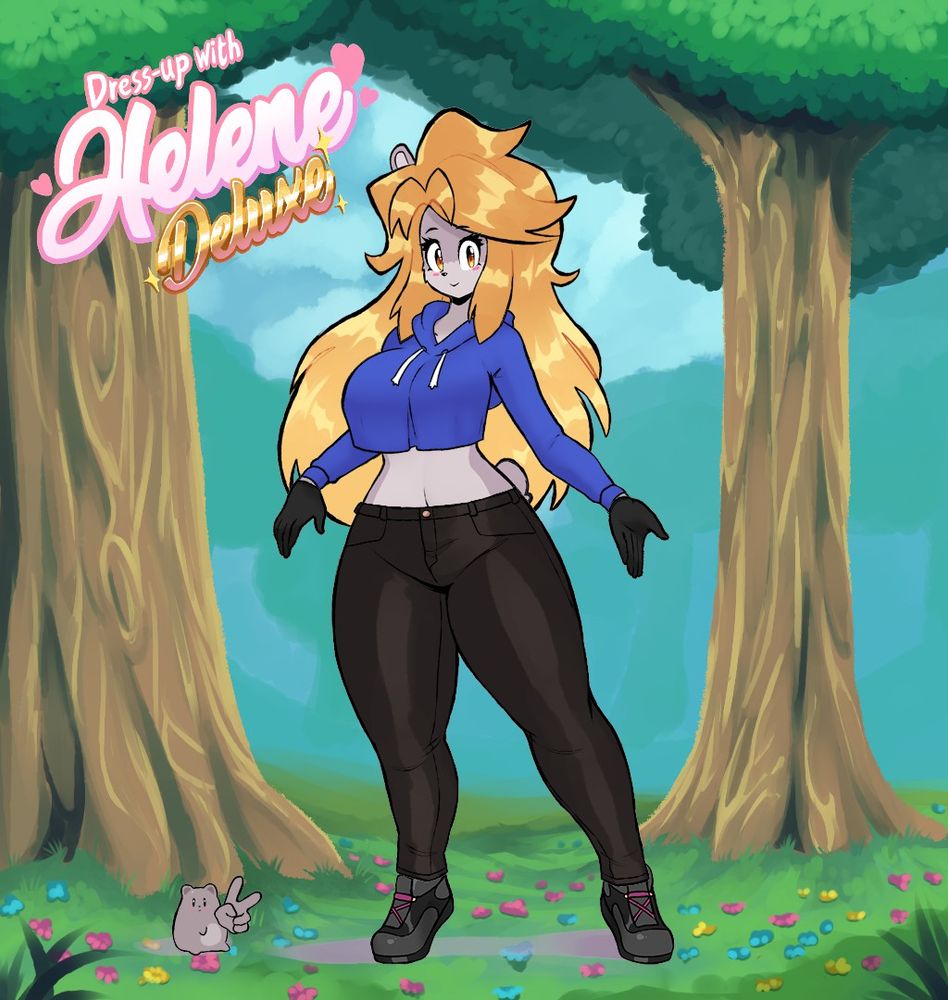 A screeshot of Helene and Hampt in Dress-Up with Helene Deluxe.
