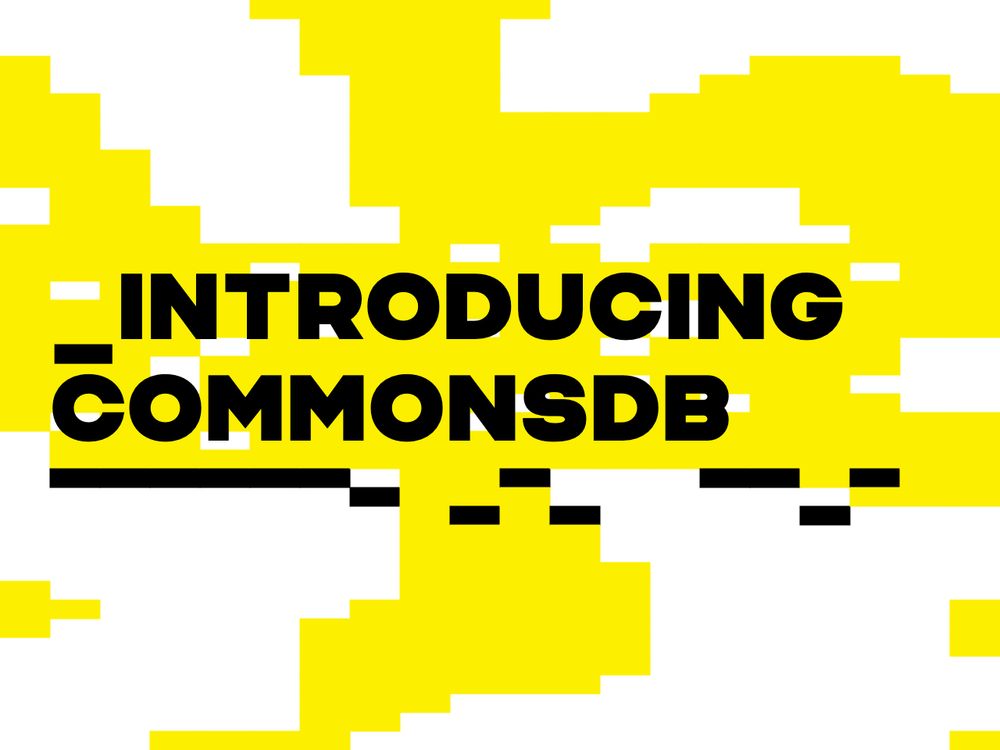 Introducing CommonsDB image with branded Open Future's background.