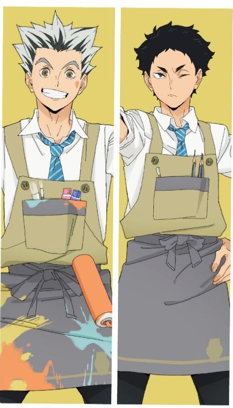 Bokuto and Akaashi in illustration from showa note