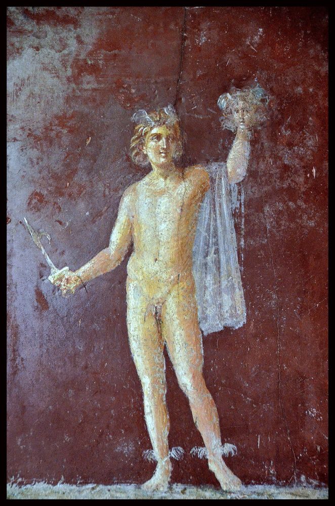 Fresco de Perseo sosteniendo la cabeza de Medusa. 
Procedente de la Villa San Marco en Estabia 🇮🇹 Italia. Mediados del siglo I d. C. 
📷 Carole Raddato 