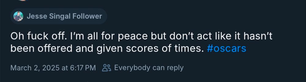 Skeet from a jesse singal follow blaming Palestinians for suffering a generations-long campaign of ethnic cleansing and genocide. 