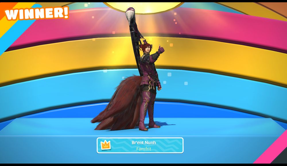 Br'ent gives a thumbs up as he wins another round of Fall Guys